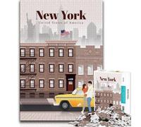 1000 Piece Jigsaw Puzzle for Adults Teens Travel to NYC,Challenging Game And Family Play Educational Game for Birthday,Chrismas (38x26cm)