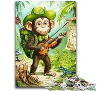 1000 Piece Jigsaw Puzzle for Adults Teens Traveling Monkey Challenging To Complete But Fun And Humorous Birthday Present, Gifts, Wall Art 50x75cm