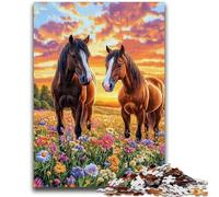 1000 Piece Jigsaw Puzzle for Adults Teens Two Horses Educational Family Game Is Ideal As Gifts for The Whole Family for 14+ 50x75cm