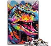 1000 Piece Jigsaw Puzzle for Adults Teens Tyrannosaurus Rex Graffiti Jigsaw,Family Entertainment Toys with Matching Poster And Trivia Sheet (50x75cm)
