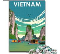 1000 Piece Jigsaw Puzzle for Adults Teens Vietnam Country Poster, Stress Relief Toys Unique Home Decor And Gifts for Age 14 26x38cm