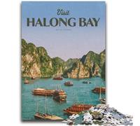 1000 Piece Jigsaw Puzzle for Adults Teens Visit Halong Bay 1000 Pieces for Adults,Challenging Game Gifts for Is Ideal As A Gift for The Whole Family (26x38cm)