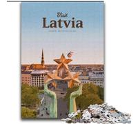 1000 Piece Jigsaw Puzzle for Adults Teens Visit Latvia, Decompressing Intellectual Educational Toy Birthday Present, Gifts 75x100cm