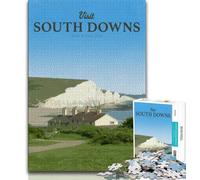 1000 Piece Jigsaw Puzzle for Adults Teens Visit South Downs,Challenging Game And Family Play Educational Game for Birthday,Chrismas (75x50cm)