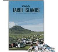 1000 Piece Jigsaw Puzzle for Adults Teens Visit The Faroe Islands, Stress Relief Toys Unique Home Decor And Gifts for Age 14 26x38cm