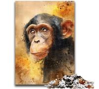 1000 Piece Jigsaw Puzzle for Adults Teens Watercolor Chimpanzee Adult Puzzles,Challenging Game Gifts for Is Ideal As A Gift for The Whole Family (75x50cm)