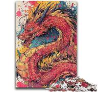 1000 Piece Jigsaw Puzzle for Adults Teens Watercolor Dragon 1000 Pieces for Adults,Challenging Game for Is Ideal As A Gift for The Whole Family (38x26cm)