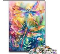 1000 Piece Jigsaw Puzzle for Adults Teens Watercolor Dragonfly,Educational Games Home Decoration for Is Ideal As A Gift for The Whole Family 50x75cm