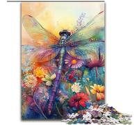 1000 Piece Jigsaw Puzzle for Adults Teens Watercolor Dragonfly,Help The Brain Exercise Addictive Toys to Cultivate Patience Perfect Decoration 50x75cm