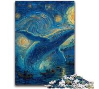 1000 Piece Jigsaw Puzzle for Adults Teens Whales in The Starry Sky 1000 Piece Puzzle,Classic Educational Games Beautiful Decoration (38x26cm)