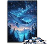 1000 Piece Jigsaw Puzzle for Adults Teens Whales Under The Starry Sky Teenager Puzzles,Perfect for Game Nights, Colorful Toy for Home Gift (75x50cm)