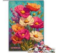 1000 Piece Jigsaw Puzzle for Adults Teens Wildflower Summer, Suitable for People Aged 14 And Above Educational Games Secret Santa Gifts (Size 50x75cm)