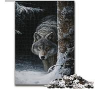 1000 Piece Jigsaw Puzzle for Adults Teens Wolf in The Snow, Help The Brain Exercise Addictive Toys to Cultivate Patience Perfect Decoration (Size 26x38cm)