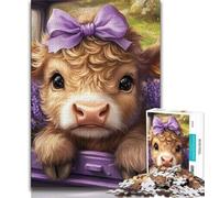 1000 Piece Jigsaw Puzzle for Adults Teens Yak in Lavender 1000 Piece Jigsaw,is Ideal As Gifts for The Whole Family Suitable for And 14 (size 75x50cm)