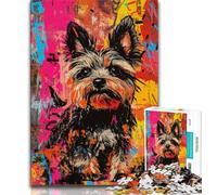 1000 Piece Jigsaw Puzzle for Adults Teens Yorkshire Terrier Dog 1000 Piece Jigsaw,Stress Reliever Difficult Challenge Secret Santa Gifts 38x26cm