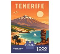 1000 Piece Jigsaw Puzzle for Adults, Tenerife Travel Artwork, Stress Relief Activity, Christmas Puzzle Collection, Pieces, 38x26cm/1000pcs
