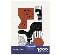 1000 Piece Jigsaw Puzzle for Adults Terracotta & Black Abstract Minimalist Art - Modern Decor Teenager Puzzles Relaxing Games Enhance Memory Unique Gifts for Birthday And Christmas 38x26cm/1000pcs