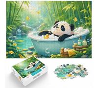 1000 Piece Jigsaw Puzzle for Adults, The baby Panda and the Jungle Bathtub | For a break from screens: Adult jigsaw puzzle with 1000 pieces offers a longer challenge for patient puzzlers.