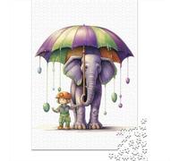 1000 Piece Jigsaw Puzzle for Adults, The Boy And Elephant, 38x26cm/1000pcs, Winter Indoor Activity, Quiet Evening Leisure And Cosy Evenings