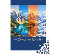 1000 Piece Jigsaw Puzzle for Adults, The Canadian Rockies Four Seasons