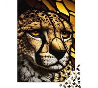 1000 Piece Jigsaw Puzzle for Adults, The Cheetahs Glance Glass, 38x26cm/1000pcs, Shared Puzzle Activity, Quiet Home Time And Weekend Downtime