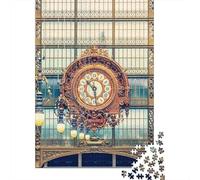 1000-Piece Jigsaw Puzzle for Adults, The Clock, 38x26cm/1000pcs, A Calm After-work Activity; White Card Pieces with Reduced Dust
