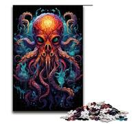 1000 Piece Jigsaw Puzzle for Adults The Colorful Psychedelia of The Cosmic Octopus Jigsaw Brain Teaser Puzzle Christmas Birthday Gifts 75x50cm