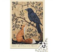 1000 Piece Jigsaw Puzzle for Adults, The Crow and the Fox Animal Fables