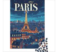 1000 Piece Jigsaw Puzzle for Adults The Eiffel Tower Staycation Kill Time for Educational Game Gifts Ideas 38x52cm