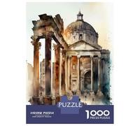 1000 Piece Jigsaw Puzzle for Adults The Forum Rome Watercolor Adult Jigsaw Puzzle Toy Wall Decor Precision Cutting Unique Gifts for Birthday And Christmas 38x26cm/1000pcs