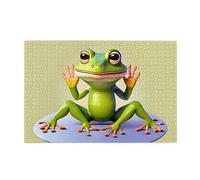 1000 Piece Jigsaw Puzzle for Adults,The Funny Frog Doing Yoga, Puzzles with Letters on Back, Challenging Puzzle for Game Night Home Décor, 19.7 x 29.5