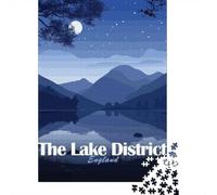 1000 Piece Jigsaw Puzzle for Adults, The Lake District England at Night