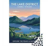 1000 Piece Jigsaw Puzzle for Adults, The Lake District Travel Poster
