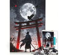 1000 Piece Jigsaw Puzzle for Adults The Lone Samurai with Crow Practical Game Stress Reliever Deal As Gifts for The Whole Family 38x26cm