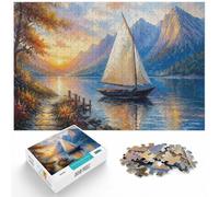 1000 Piece Jigsaw Puzzle for Adults, The lonely sailing ship