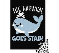 1000 Piece Jigsaw Puzzle for Adults, The Narwhal Goes Stab, 70x50cm/1000pcs, Winter Indoor Activity, Focused Screen-Free Time And Time at Home
