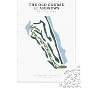 1000 Piece Jigsaw Puzzle for Adults, The Old Course St Andrews Map