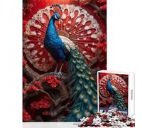 1000 Piece Jigsaw Puzzle for Adults The Peacock in Bloom 1000 Piece Jigsaws Educational Games Art Work Gifts Family Activities (38x52cm)