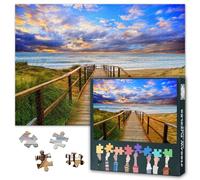 1000 Piece Jigsaw Puzzle for Adults The Pier Leading to Coast Ocean View Landscape Scenic Beach Wall Art Relaxing Challenge Coastal Decor Gift for Puzzle Lovers 27.5 x 19.7 Inches