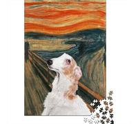 1000-Piece Jigsaw Puzzle for Adults, The Scream Borzoi, 52x38cm/1000pcs, Smooth White Cardboard Pieces; for Relaxed Evenings at The Table