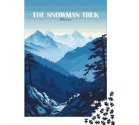 1000 Piece Jigsaw Puzzle for Adults, The Snowman Trek Bhutan, 38x26cm/1000pcs, Shared Puzzle Activity, Quiet Home Time And Weekend Downtime