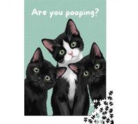 1000 Piece Jigsaw Puzzle for Adults, Three Curious Kittens Asking A Question, 70x50cm/1000pcs, Idea, Screen-Free Activity And Family Time at Home