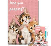 1000 Piece Jigsaw Puzzle for Adults, Three Kittens Asking a Question | Choose a gift for jigsaw fans for festive downtime for relaxed family time.