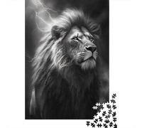 1000-Piece Jigsaw Puzzle for Adults, Thunder Lion, 70x50cm/1000pcs; A Calm After-work Activity; Clean White Card Pieces for Sorting