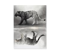 1000 Piece Jigsaw Puzzle for Adults，Tiger and Reflection Interactive，Hard Difficult Challenging Puzzle, Gift for Adult Puzzle Lovers（38x26cm）-Q85