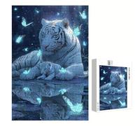 1000 Piece Jigsaw Puzzle for Adults, Tiger & Butterfly Premium Wooden Puzzles with Poster, Classic Cut, Interlocking Pieces for Home Decor & Mindfulness 30 x 20 in - Aged 14+ Only (Not a Toy) P3#1107