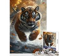 1000 Piece Jigsaw Puzzle for Adults Tiger in Motion- Fun Interactive Family Experience Wonderful Holiday Giftsing Choice (50x75cm)