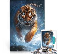1000 Piece Jigsaw Puzzle for Adults Tiger in Storm for Educational Game Challenge Toy Wall Decoration Unique Birthday and Xmas Gifts 26x38cm