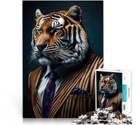 1000 Piece Jigsaw Puzzle for Adults tiger Made of wood for age 14 years and over DIY Educational Games because it is ideal as a gift for the whole family。size:50x75cm/19.68x29.52inch