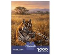 1000 Piece Jigsaw Puzzle for Adults Tiger Mother And Cub in Savannah Jigsaw Puzzle Toy Wall Decor Wall Decoration Difficult And Challenge 52x38cm/1000pcs